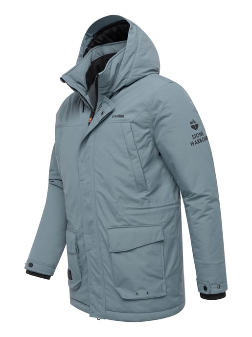 Parka de hombre Stone Harbour Wadiim con capucha y cremallera doble - Image 3