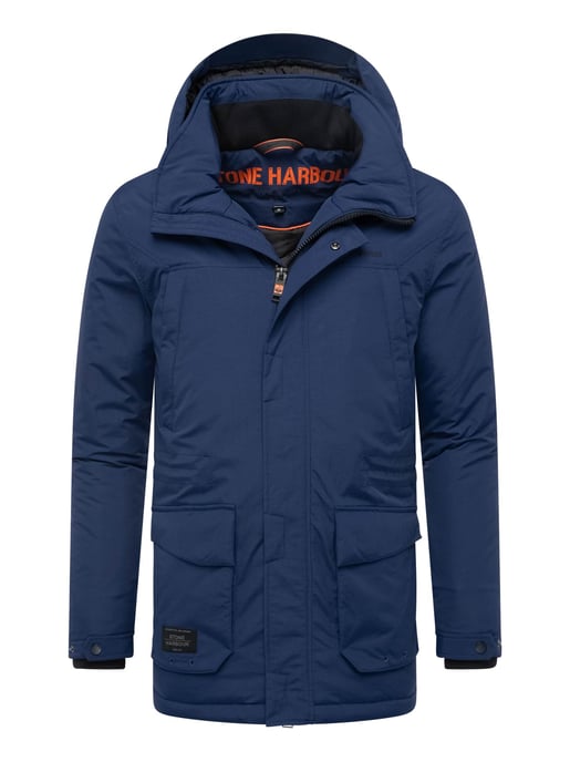 Parka de hombre Stone Harbour Wadiim con capucha y cremallera doble - Image 1
