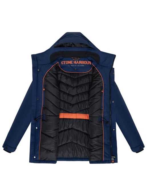Parka de hombre Stone Harbour Wadiim con capucha y cremallera doble - Image 5