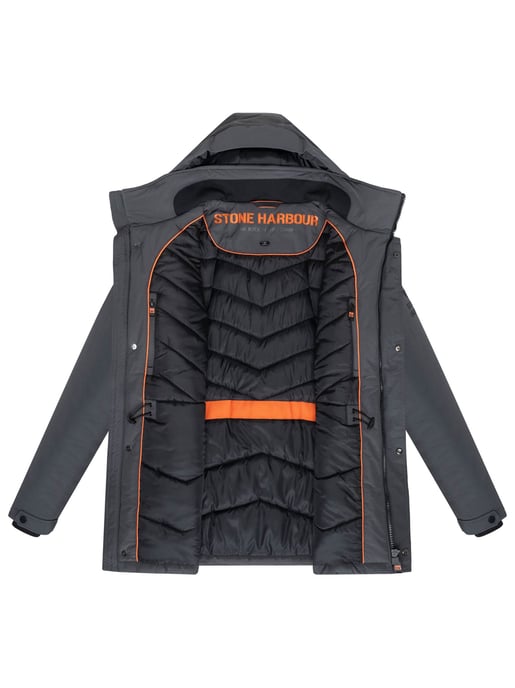 Parka de hombre Stone Harbour Wadiim con capucha y cremallera doble - Image 5