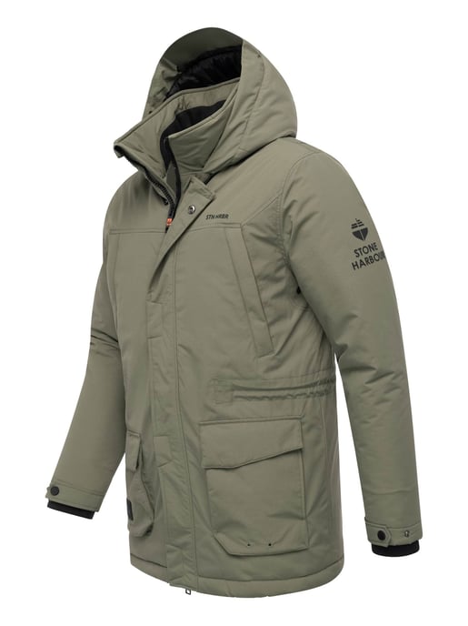 Parka de hombre Stone Harbour Wadiim con capucha y cremallera doble - Image 3