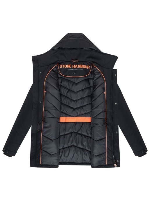 Parka de hombre Stone Harbour Wadiim con capucha y cremallera doble - Image 5