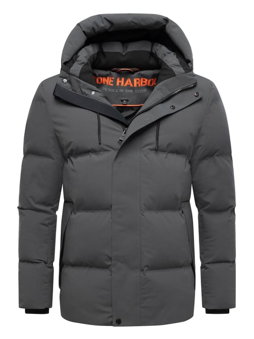 Chaqueta de invierno para hombre Stone Harbour Taviaan con capucha forrada y diseño cortaviento - Image 1