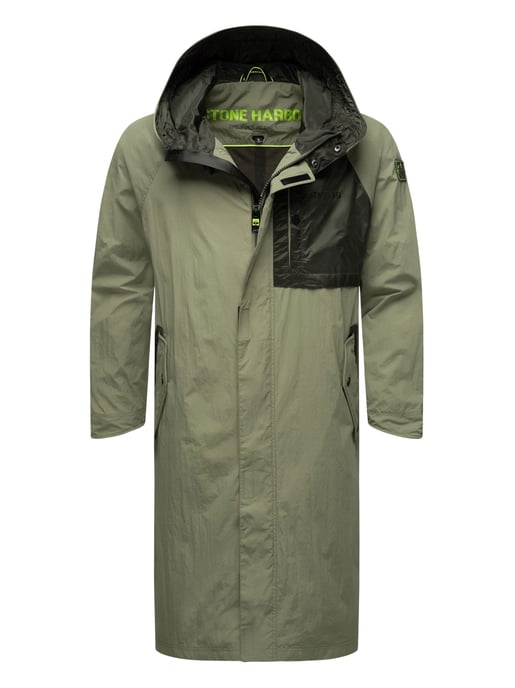 Gabardina impermeable para hombre Stone Harbour Zafaar, corte largo y resistente al viento y al agua - Image 1