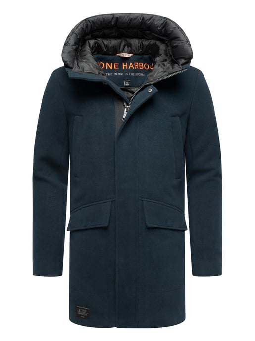 Abrigo de invierno para hombre Stone Harbour Fenroos con acabado tipo lana y capucha desmontable - Image 1