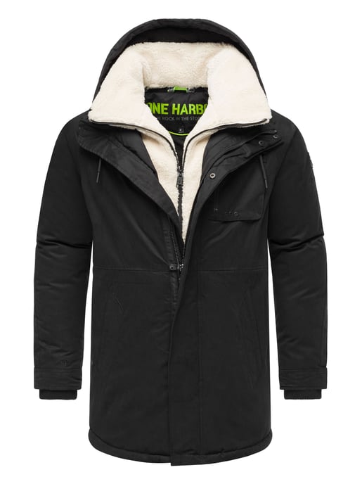 Chaqueta de invierno para hombre Stone Harbour Navroos con cuello de borreguillo desmontable y forro polar - Image 1
