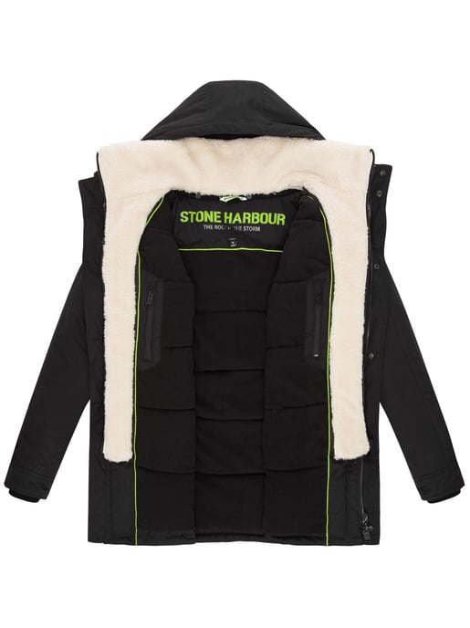 Chaqueta de invierno para hombre Stone Harbour Navroos con cuello de borreguillo desmontable y forro polar - Image 6