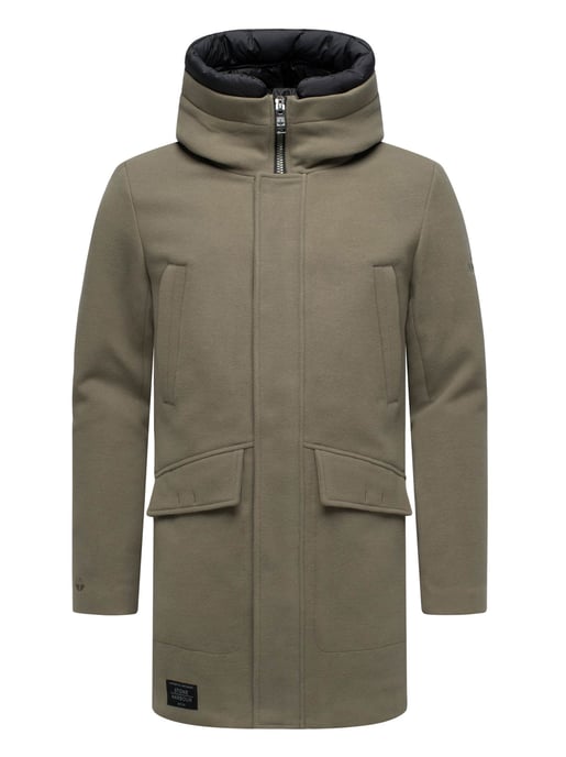 Abrigo de invierno para hombre Stone Harbour Fenroos con acabado tipo lana y capucha desmontable - Image 2