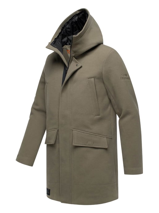 Abrigo de invierno para hombre Stone Harbour Fenroos con acabado tipo lana y capucha desmontable - Image 3