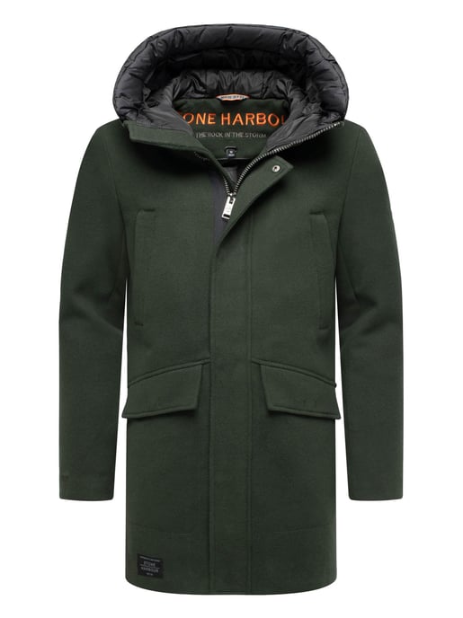 Abrigo de invierno para hombre Stone Harbour Fenroos con acabado tipo lana y capucha desmontable - Image 1