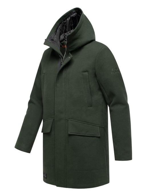 Abrigo de invierno para hombre Stone Harbour Fenroos con acabado tipo lana y capucha desmontable - Image 3