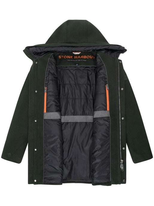 Abrigo de invierno para hombre Stone Harbour Fenroos con acabado tipo lana y capucha desmontable - Image 5
