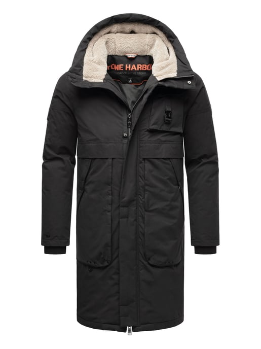 Chaqueta de invierno para hombre Stone Harbour Cyriaan con capucha forrada y diseño cortaviento - Image 1