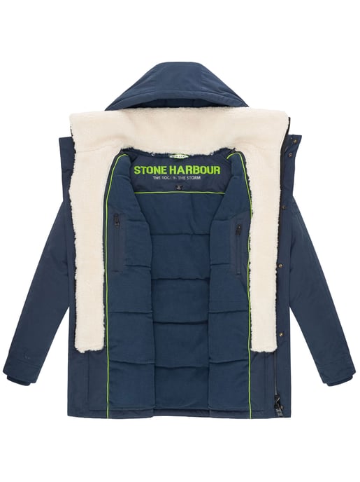Chaqueta de invierno para hombre Stone Harbour Navroos con cuello de borreguillo desmontable y forro polar - Image 6