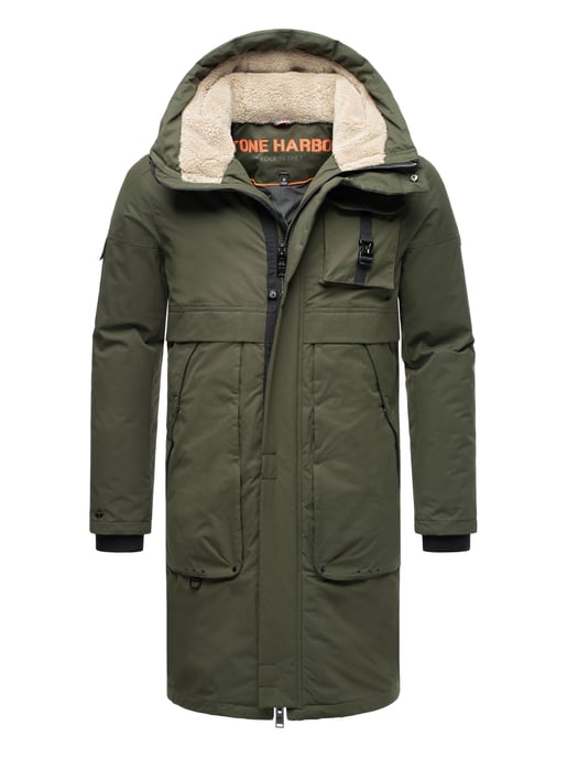 Chaqueta de invierno para hombre Stone Harbour Cyriaan con capucha forrada y diseño cortaviento - Image 1