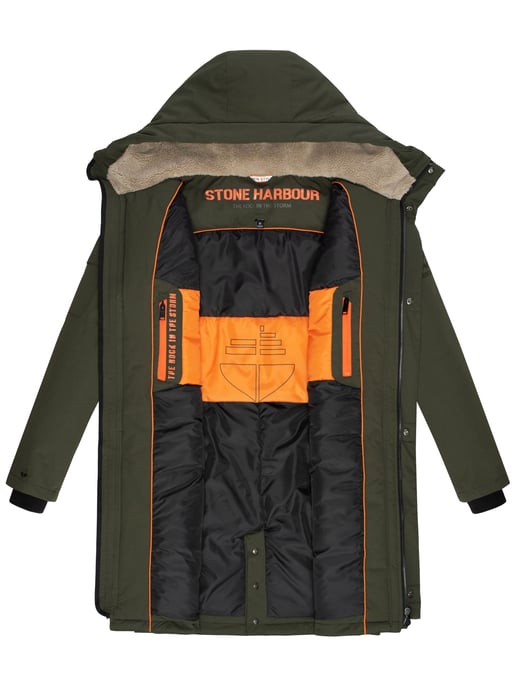 Chaqueta de invierno para hombre Stone Harbour Cyriaan con capucha forrada y diseño cortaviento - Image 5