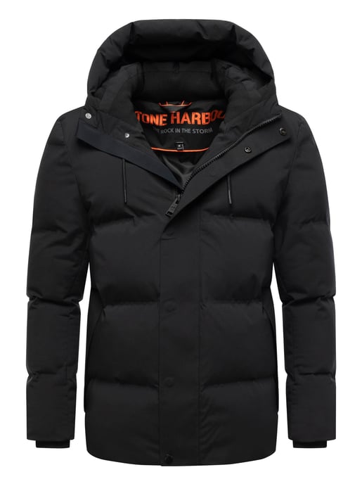 Chaqueta de invierno para hombre Stone Harbour Taviaan con capucha forrada y diseño cortaviento - Image 1