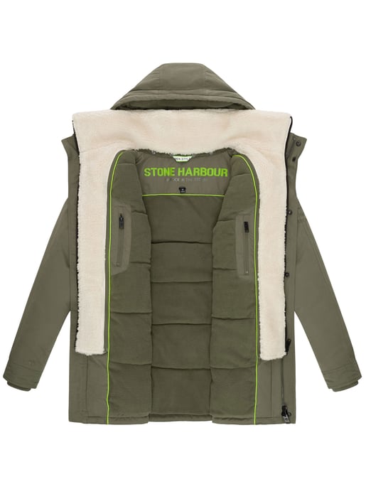 Chaqueta de invierno para hombre Stone Harbour Navroos con cuello de borreguillo desmontable y forro polar - Image 6