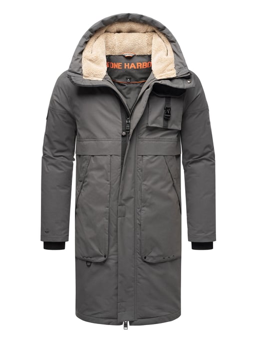 Chaqueta de invierno para hombre Stone Harbour Cyriaan con capucha forrada y diseño cortaviento - Image 1