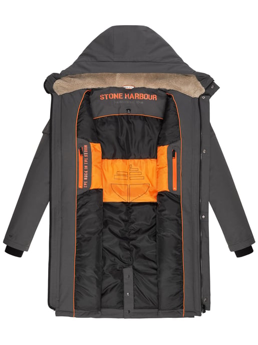Chaqueta de invierno para hombre Stone Harbour Cyriaan con capucha forrada y diseño cortaviento - Image 5