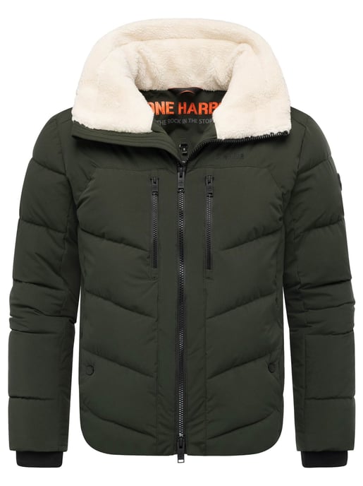 Chaqueta acolchada de invierno para hombre Stone Harbour Ansello con cuello de peluche y forro polar - Image 1