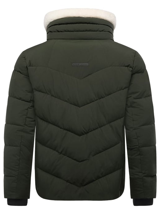 Chaqueta acolchada de invierno para hombre Stone Harbour Ansello con cuello de peluche y forro polar - Image 4