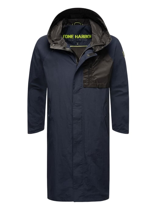 Gabardina impermeable para hombre Stone Harbour Zafaar, corte largo y resistente al viento y al agua - Image 1