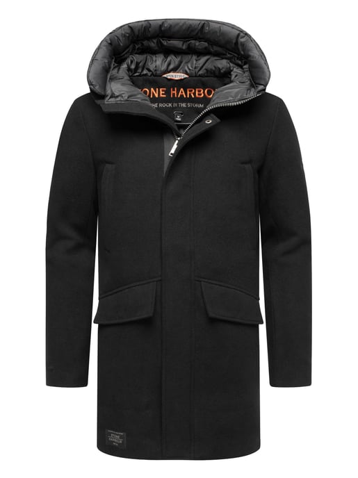 Abrigo de invierno para hombre Stone Harbour Fenroos con acabado tipo lana y capucha desmontable - Image 1