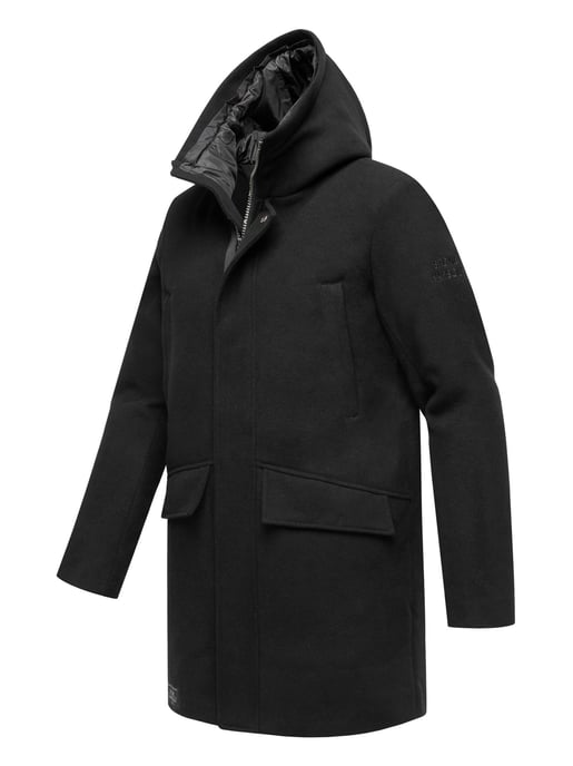 Abrigo de invierno para hombre Stone Harbour Fenroos con acabado tipo lana y capucha desmontable - Image 3