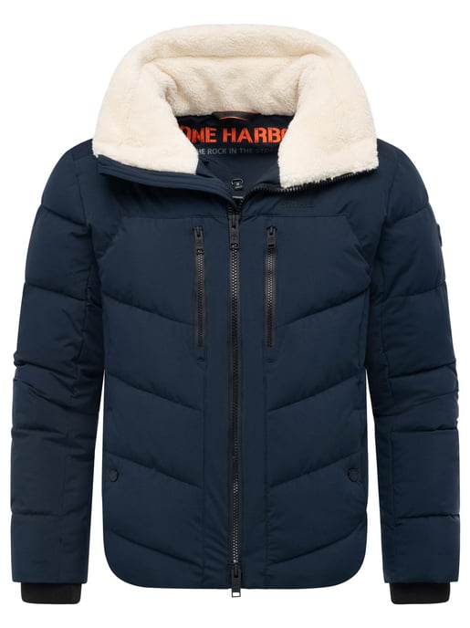 Chaqueta acolchada de invierno para hombre Stone Harbour Ansello con cuello de peluche y forro polar - Image 1