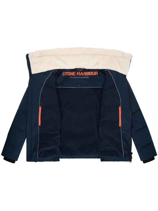 Chaqueta acolchada de invierno para hombre Stone Harbour Ansello con cuello de peluche y forro polar - Image 5