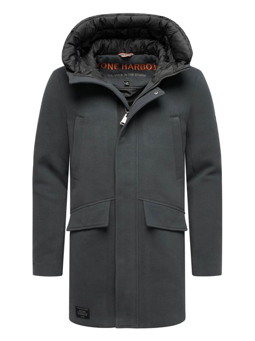 Abrigo de invierno para hombre Stone Harbour Fenroos con acabado tipo lana y capucha desmontable - Image 1