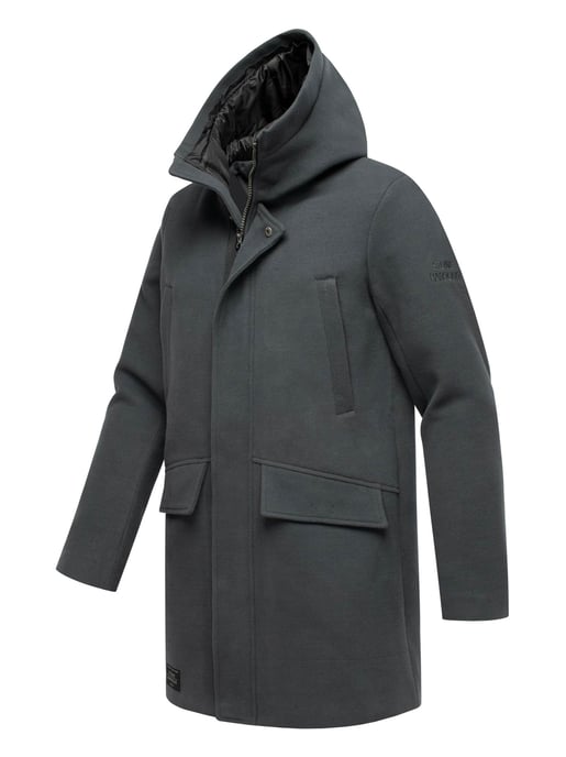 Abrigo de invierno para hombre Stone Harbour Fenroos con acabado tipo lana y capucha desmontable - Image 3
