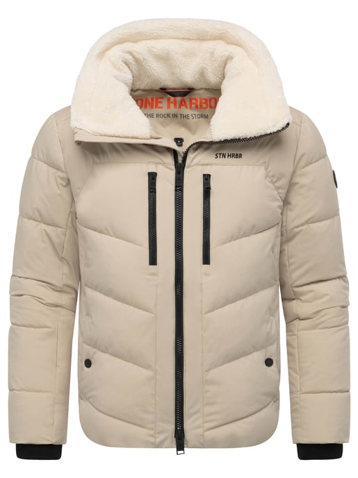 Chaqueta acolchada de invierno para hombre Stone Harbour Ansello con cuello de peluche y forro polar - Image 1