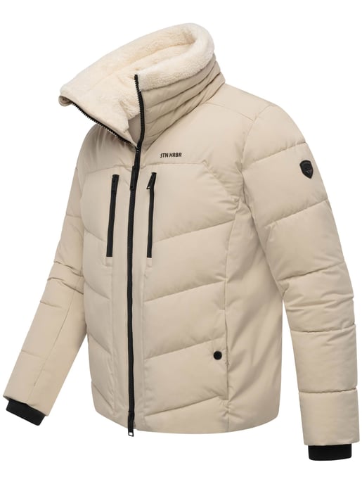 Chaqueta acolchada de invierno para hombre Stone Harbour Ansello con cuello de peluche y forro polar - Image 3