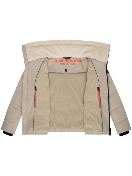 Chaqueta acolchada de invierno para hombre Stone Harbour Ansello con cuello de peluche y forro polar - Image 5