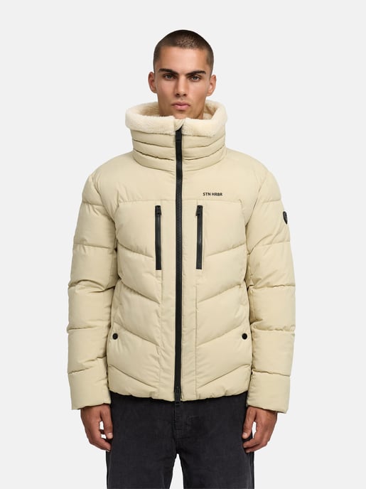 Chaqueta acolchada de invierno para hombre Stone Harbour Ansello con cuello de peluche y forro polar - Image 6