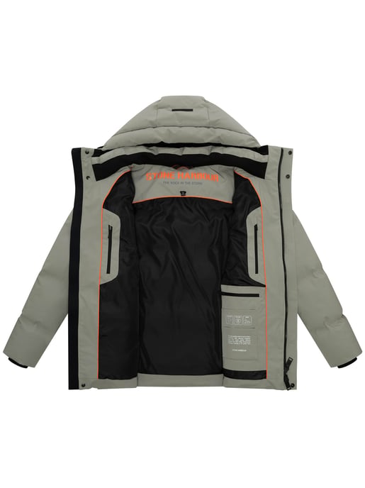 Chaqueta de invierno para hombre Stone Harbour Taviaan con capucha forrada y diseño cortaviento - Image 5