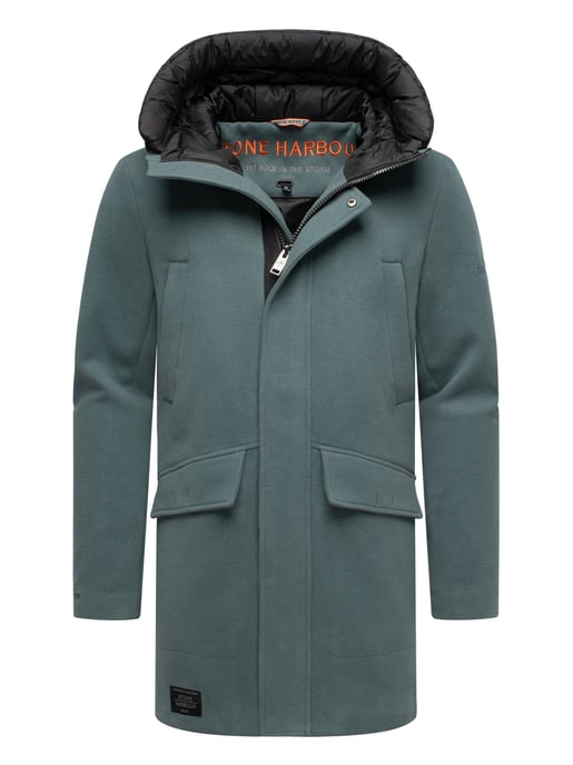 Abrigo de invierno para hombre Stone Harbour Fenroos con acabado tipo lana y capucha desmontable - Image 1