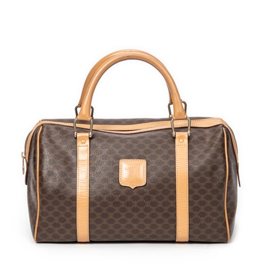 Celine Vintage Small Boston en Marrón/Beige Lona recubierta - Image 1