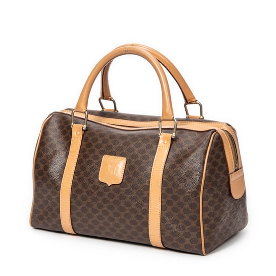 Celine Vintage Small Boston en Marrón/Beige Lona recubierta - Image 2