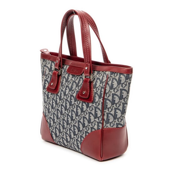Dior Trotter Zip Tote en Azul marino/Rojo Lienzo - Image 2