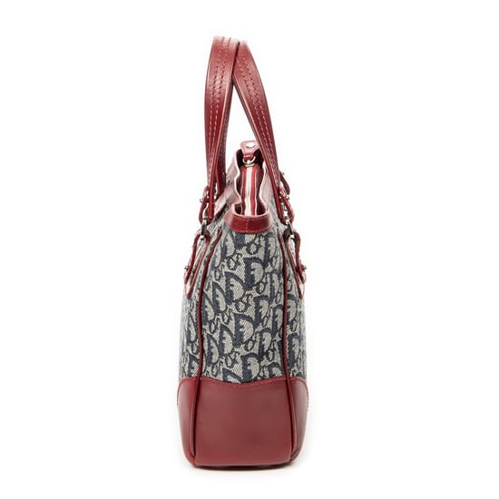 Dior Trotter Zip Tote en Azul marino/Rojo Lienzo - Image 3