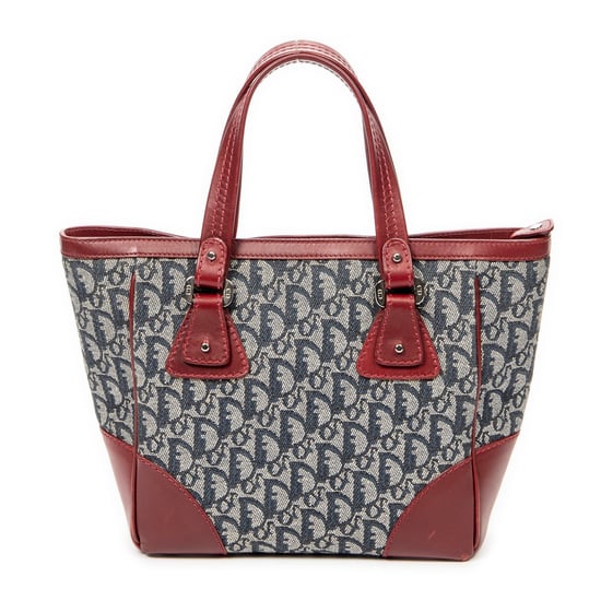 Dior Trotter Zip Tote en Azul marino/Rojo Lienzo - Image 5