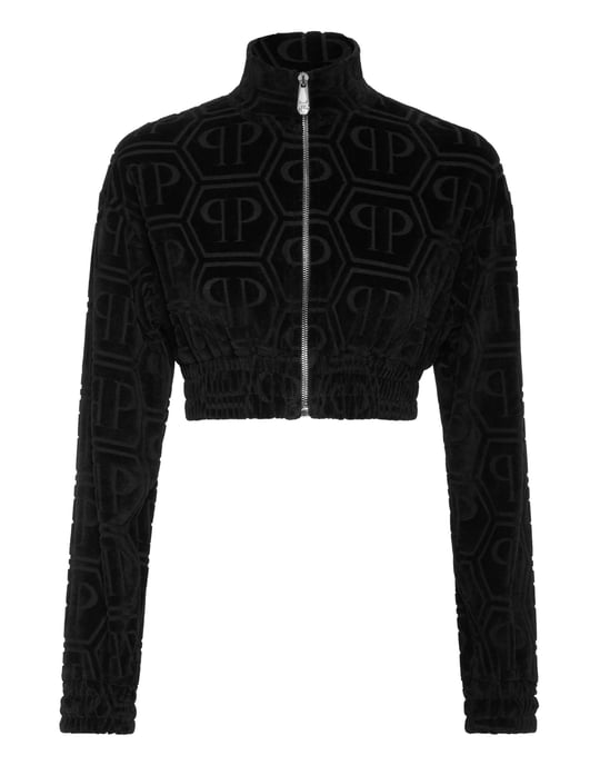 Cropped Tracksuit Jacket Jacquard Monogram - Image 1