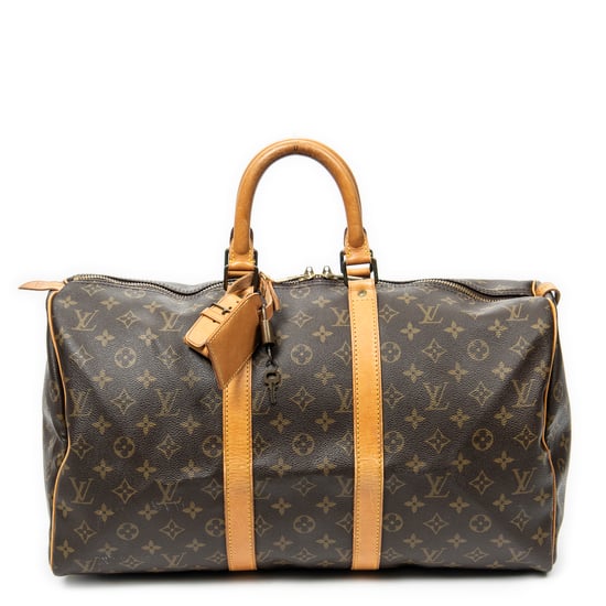 Louis Vuitton Keepall 45 en Marrón Lona recubierta - Image 1