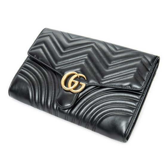 Gucci GG Marmont Flap Clutch en Negro Piel de becerro - Image 1