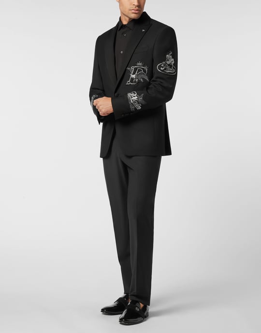 Straight Regular Fit Blazer Beers Patches - Image 4