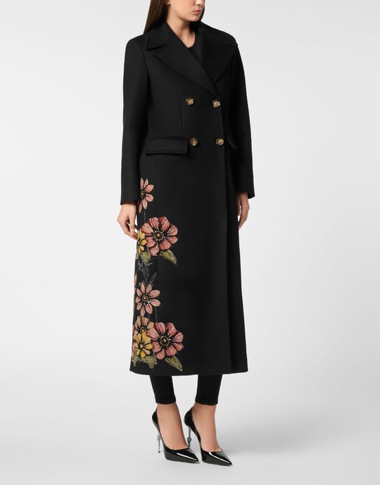 Double-Breasted Embroidered Long Coat Fairy - Image 5