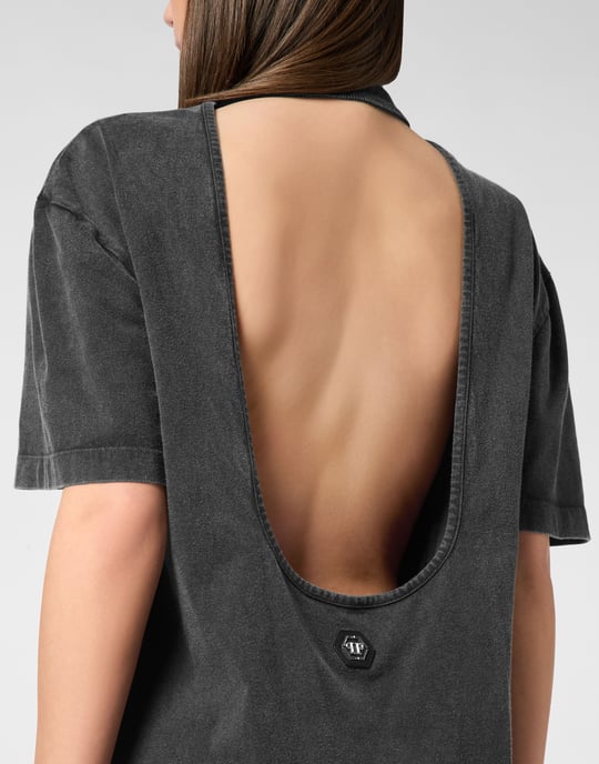 Open Back T-Shirt Dress Love Plein - Image 4